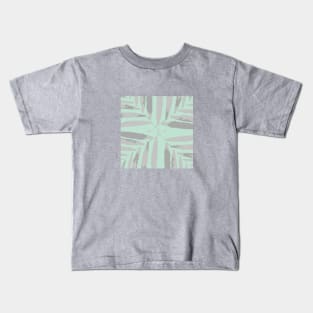 Geometric palm leaves silver grey on pale blue , leaves, tropical , fall, spring  TeePublic Kids T-Shirt